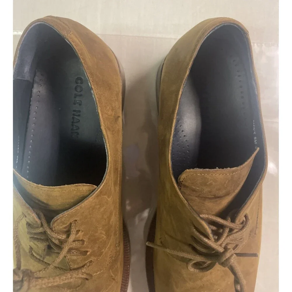 Cole Haan Mens Brown Suede Oxford Lace Up Shoes Business Casual Size 9M